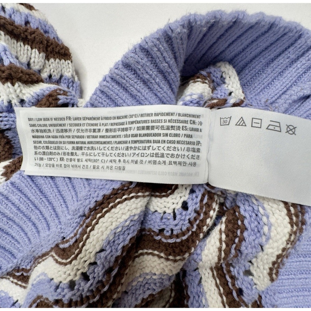 Hollister Crochet Knit Sweater Wave Pattern Women's Pullover Size Medium - Picture 7 of 13